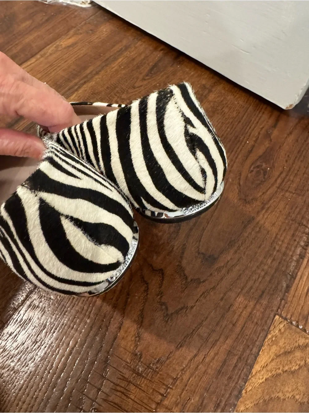 Calvin Klein Zebra-Print Ballet Flats - Black & White